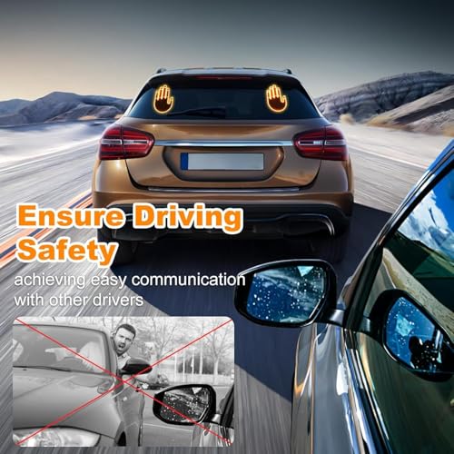 Qeeanmo Hand Gesture Light for Road Rage LED Sign for Car Back Window,Remote Control, Fun Gift, 3 Modes — view 5