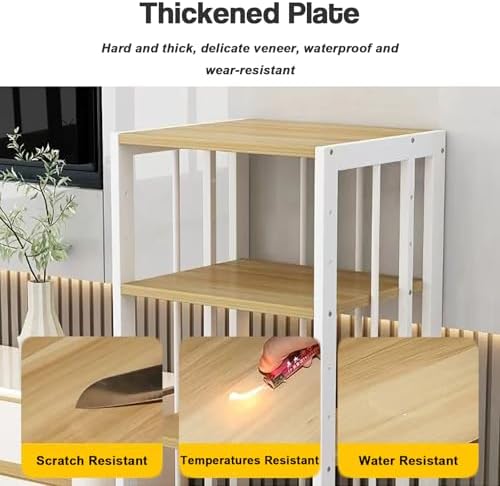 Close-up of the thickened plate material with scratch, temperature, and water resistance icons.