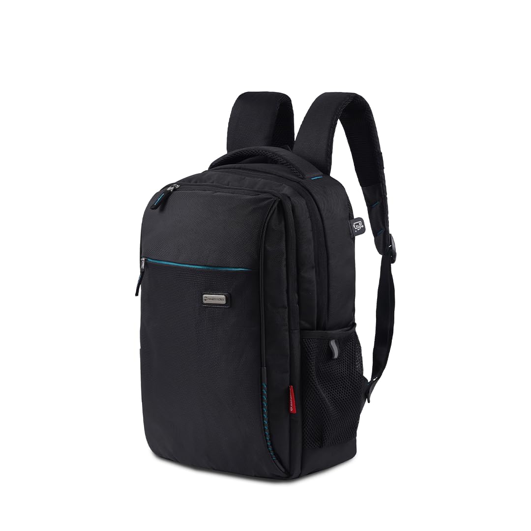 HARISSONS Volt 24L Laptop Backpacks for Men & Women | Compatible with 15.6" Laptop with External USB Gate, Slip Through Trolley Handle | Ideal for Office, Travel & School Purposes (Black) (B09D3YYYNG) Amazon Price History, Amazon Price Tracker