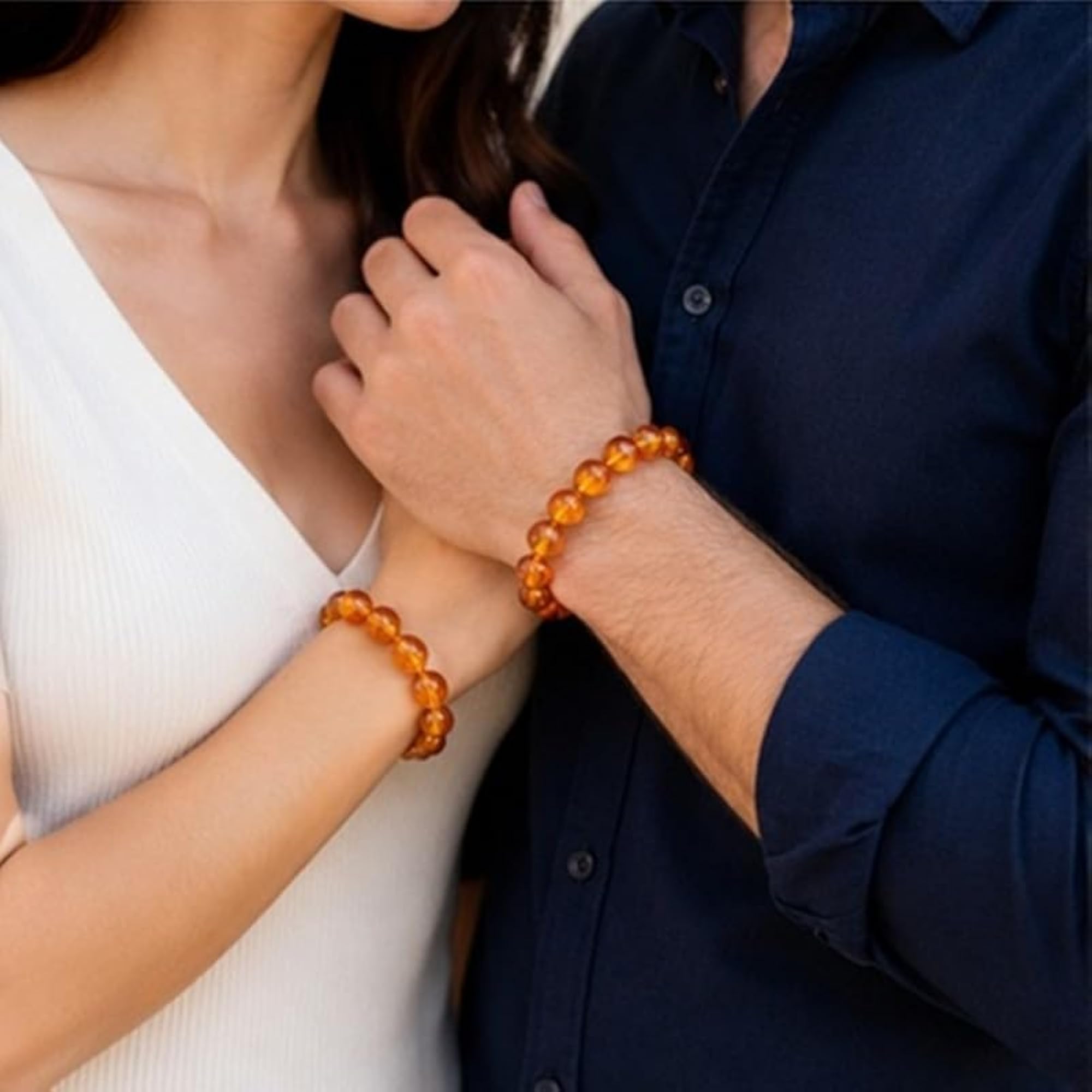 Baltic Amber Gemstone Bracelet, Handmade