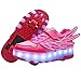 Enfants LED Double Roue Chaussures de Sport Lumineuses garçons et Filles Chaussures de Patinage USB Charge Chaussures Lumineuses Chaussures de Sport en Plein air