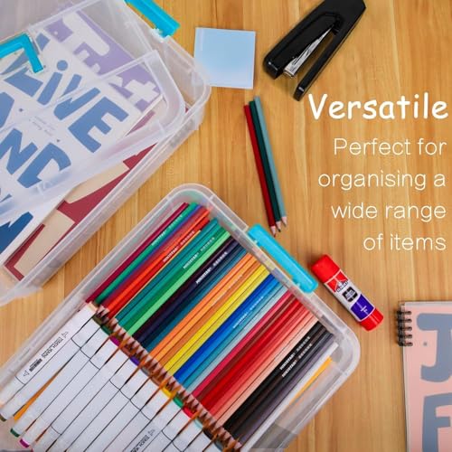 Image of 3 Layer Plastic Storage Containers, Multipurpose Clear Stack & Carry Box, Portable Craft Organizers, and Storage Bin for Organizing Arts & Crafts, Sewing, Stationery Box,(Multicolor)