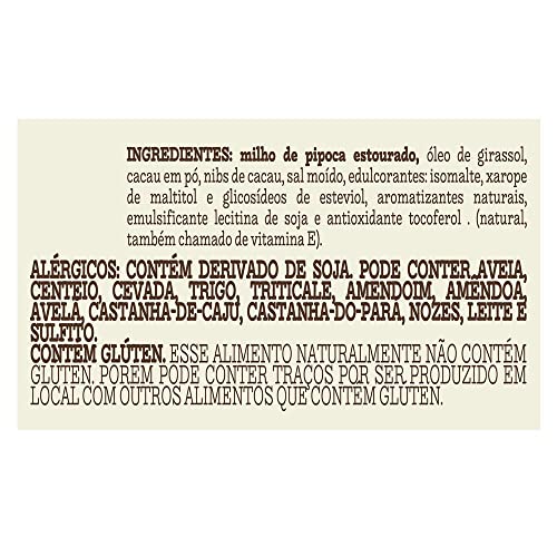 Mãe Terra Pipoca Doce Pronta Brigadeiro Zero Açúcar 40 g