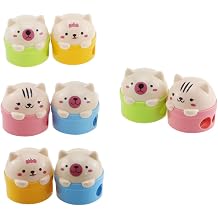 Acmer Cute Cartoon Animal Bear Two-Holes Pencil Sharpeners School Gift Prize for Kids - Great Quality, Pack of 8