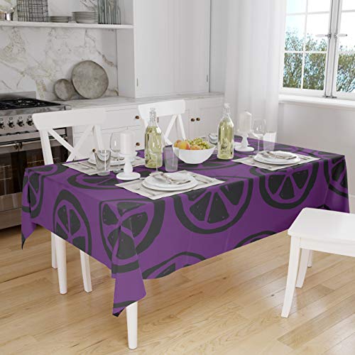 Nappe de table 140 x 160 cm polyester lavable séchage rapide violet - 2
