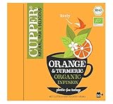CUPPER - Caja de 50 Bolsitas de Infusiones Ecológicas de Curcuma y Naranja - Apto para Veganos - Propiedades digestivas suaves - Sin azúcares añadidos