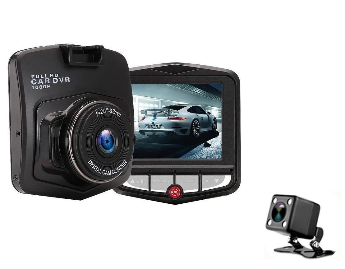 TECHDASH Dash Camera for Car Front and Rear |1080P Full HD | Night Vision | G-Sensor | Loop Recording | Motion Detection | 170° Wide-Angle Dashcam | 128GB SD Card Support