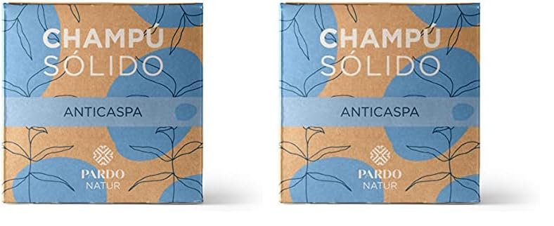 Champú Solido Anticaspa. Pardo Natur | Elimina la descamación | Ingredientes naturales | 60 gr (Paquete de 2)