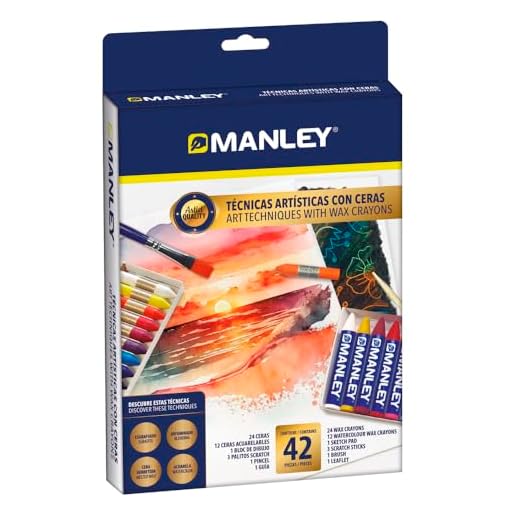 Manley set ténicas artísticas con ceras 24 piezas | Ideal para artistas principiantes | Ceras Acuarelables | Ceras Manley| Set para desarollar tu creatividad
