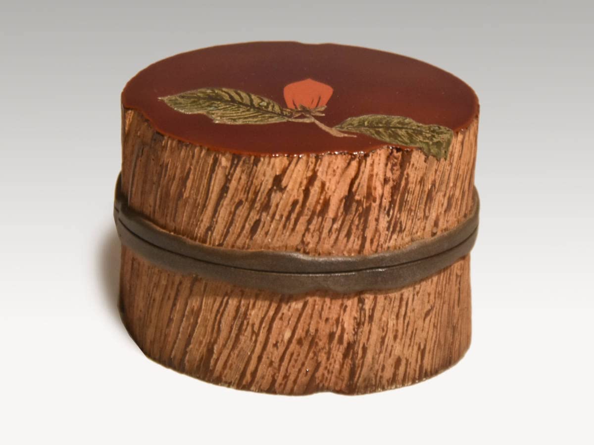 Amazon.co.jp: 田中健智（作）筆柿蒔絵 香合 共箱 古木仕上げ