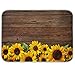 Tapis Égouttoir À Vaisselle Tournesols d'automne Planche Rustique en Bois Automne Tapis D'Égouttoir Résistant À La Chaleur Tapis Évier Épais pour Cuisine, Vaisselle, Comptoir, 41X46Cm