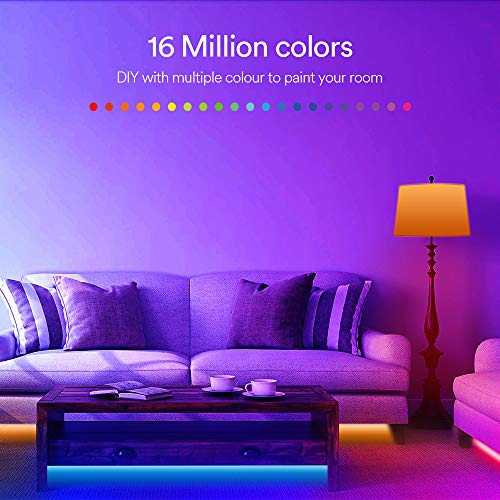 LED Strip Lights 16.4Ft/5M - Lumary Smart WiFi LED Rope Lights Color Changing RGBWW LED Lights Compatible with Alexa/Google Home for Part...
