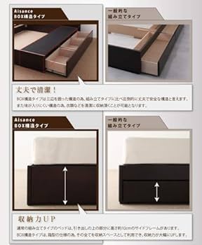 モダンデザイン・大型サイズ収納ベッド【Aisance】(フレームのみ)クイーン Amazon｜ベッドフレームのみ クイーン(Q×1) モダンデザイン