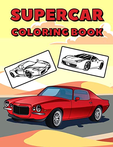 Supercar Coloring Book: 30 Big Images of Race, Sports, Luxury, Muscle Cars to Color for Kids and Adults image 3
