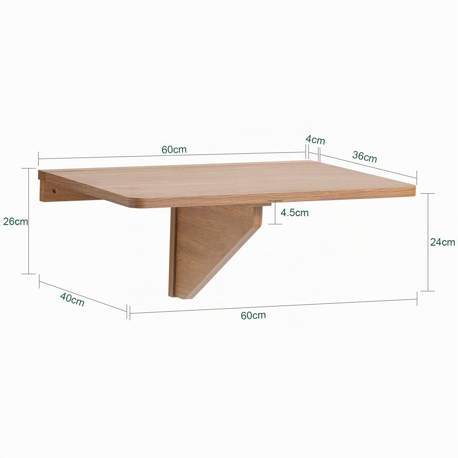 SoBuy Mesa Plegable a Muro, Escritorio Compacto, Mesa de Cocina Plegable, Diseño Salvaspacio, Extensible, Ideal para Espacios Pequeños, Cocina, Oficina, 60x40cm Vintage FWT03-PF