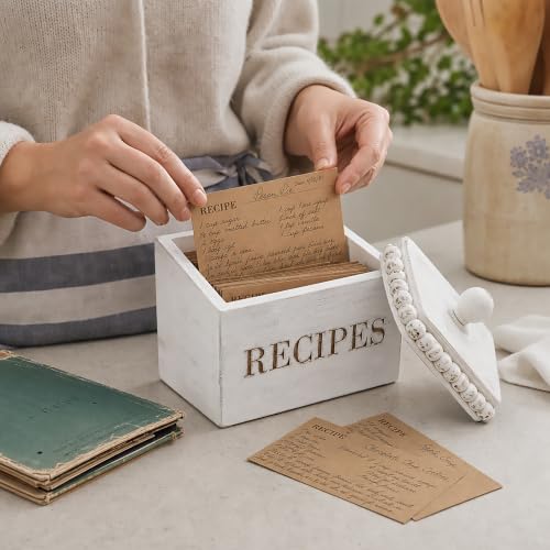 Image of Mud Pie Beaded Recipe Box, Recipe Card Box | Recipe Box With Cards