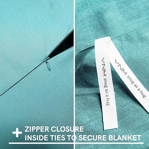 Image of YnM Cooling Duvet Cover for Weighted Blankets with 16 Strings (Sea Grass, 60 inchx80 inch)