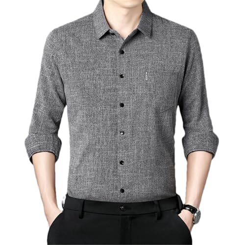 Chemise manches longues homme coton lin de qualité supérieure