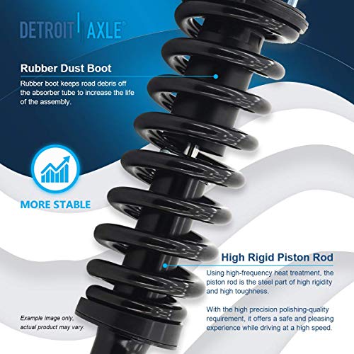 Image of Detroit Axle - 2 Front Struts for 2001-2007 Toyota Sequoia Ready Complete Strut w /Coil Spring Assembly 2002 2003 2004 2005 2006 Replacement Suspension Strut Shock Assemblies