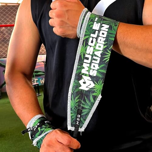 Image of Wrist Wraps for Calisthenics & Weightlifting - Heavy Duty Wrist Support & Stability (Leafy Rush)