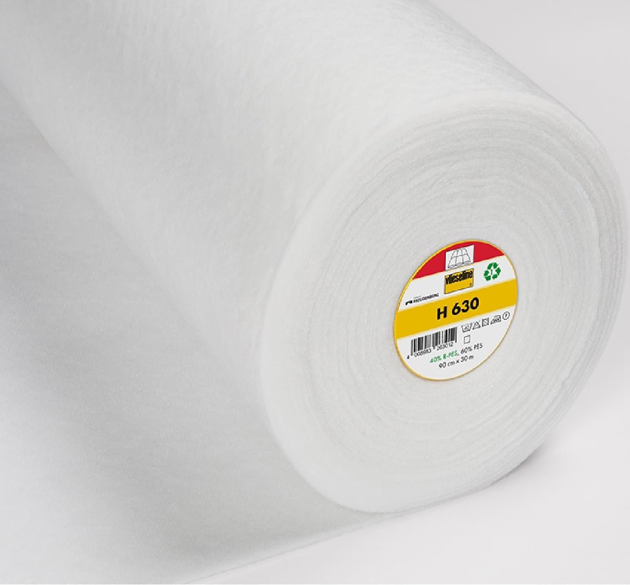 Vlieseline H630 Volume Fleece Batting - Low Loft, Iron-On Fusible, for Sewing, Quilting, Patchwork and Crafting - 90cm Width - White - Half Metre