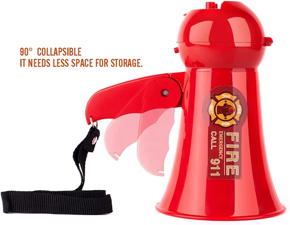 fire rescue Pretend Play Kids Toy Children Pretend Play, Red Fireman, Megaphone Bullhorn With Siren Sound, Pretend Play Kids, Megaphone For Kids, firefighter siren : Toys & Games