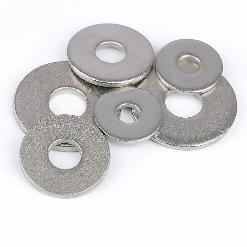 100-teiliges Set mit großen Unterlegscheiben aus Edelstahl 304, große Unterlegscheiben, Dichtungen, M4, M5, M6, M8, M10, Metallscheiben-Set DIN9021
