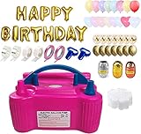 Balloon Pump,ISTOYALL 215 PCS Electric Balloon Pump Kit,Balloon Inflator Pump 600W Portable Dual Nozzles Electric Air Ballon Machine with 183 Balloons for Party Birthday Wedding Festival Decoration