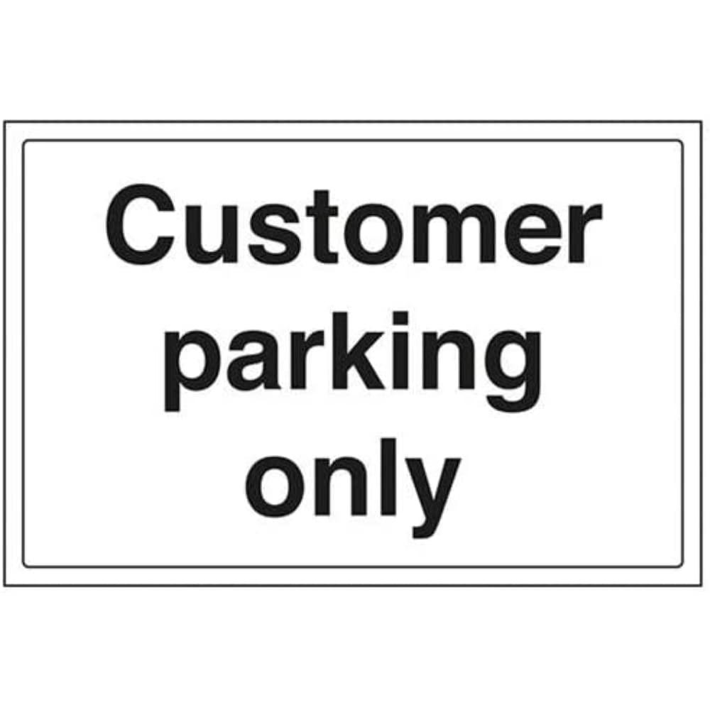 V Safety Customer Parking Parking Sign - 300mm x 200mm - 1mm Rigid Plastic