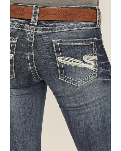 Stetson Women's 816 Fit White S Stitch Bootcut Jeans Denim 8 L4