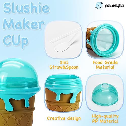proMCRjex Slushy Cup Große Kapazität Slushie Maker Cup Frozen Magic Slush Cup Smoothies Getränke Shakes Doppelschicht Slushy Squeeze Cup Schnellkühlbecher 500ml (Braun) – Bild 6
