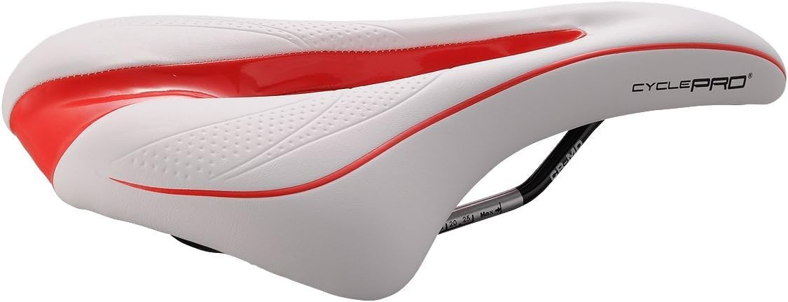Cycle PRO CP-SD3256 Bicycle Saddle Perforation Flow Comfort 10.5 oz (298 g) Chromoly Rail Road Mountain MTB Cross Bike
