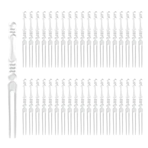 Ouliget Disposable Clear Plastic Fruit Forks,Mini Cake Forks,Tasting Appetizer Forks, Dessert Forks Party Supplies,4 Inches,80 Pieces.