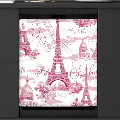 Cubierta magnética lavavajillas para tapar arañazos con diseño Torre Eiffel