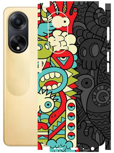 Image of AtOdds - Full Body Back Screen Guard Protector Film - Lamination Wrap Skin Sticker Compatible with Oppo F23 (5G) | Scratchproof Matte Finish (Graffiti50)