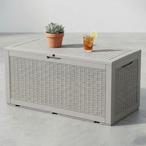 Image of The Artment Gray StorraDeck 227 Ltr Storage Box - Waterproof, UV-Resistant Resin Deck Box with Lockable Lid for Indoor & Outdoor Multipurpose Use | Durable Storage for Balcony, Hall, Garden & Patio