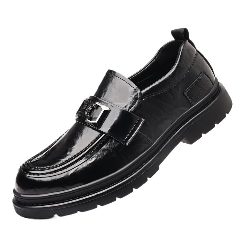 Men's Tuxedo Shoes Metal Shoelace Platform Slip-On Derby Wedding Formal Oxfords