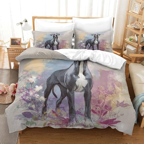 Linge de lit Great Dane en microfibre résistante et ultra douce pour lit simple - 3