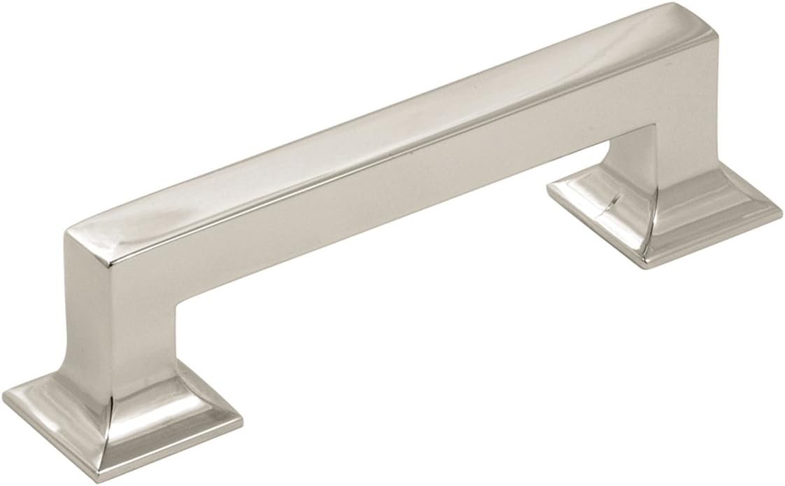 Hickory Hardware Studio Collection Pull 3-3/4 Inch (96mm) Center to Center Polished Nickel Finish (10 Pack)
