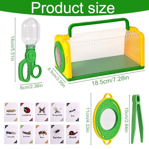 Kit atrapa bichos con lupa para niños curiosos que exploran el jardín 3