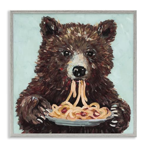 Tableau ours fantaisiste Stupell encadré gris 30,5 cm, cadeau idéal pendaison de crémaillère - 2