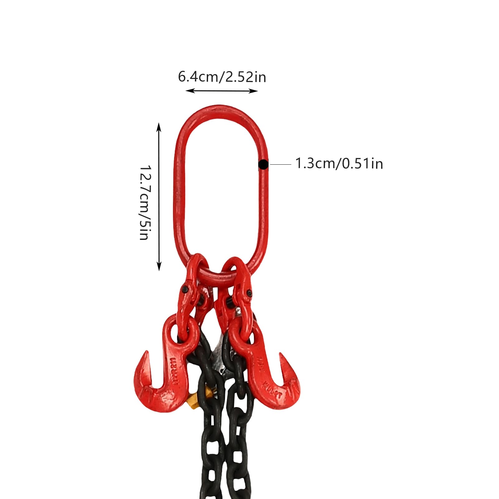 Catena per gru in lega di acciaio, 2T, 2 fili, 8 mm, 2 m, attrezzi di sollevamento