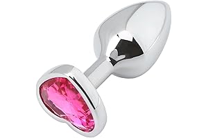 Compact Butt Plug Heart Massager for Personal Sessions (Rose)