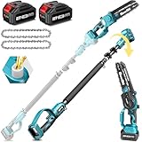 Seesii 2 in 1 Cordless 8 inch Pole Saw & Mini Chainsaw with 2 Battery, Power...