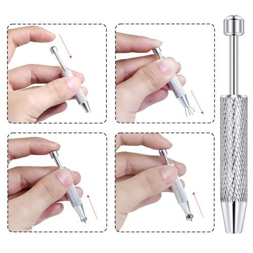 Xwnskvvz Medusa Piercing Jewelry Stainless Steel Labret Stud Monroe Lip Ring for Tragus Conch Cartilage Helix Earrings Bar Length 6mm 8mm 10mm 12mm Plus Piercing Ball Grabber Tool by Xwnskvvz - Used condition - Image 2