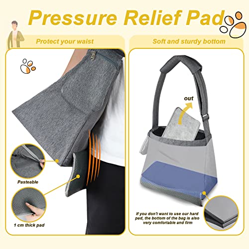 Petskd Pet Sling Carrier Bag, Fits 12-23 Lbs Medium Large Dogs Cats Sling Carrier Bag With Hard Bottom Mat, Breathable Mesh, Adjustable Shoulder Strap And Big Pockets For Hands-Free Travel (Large) #TOP4