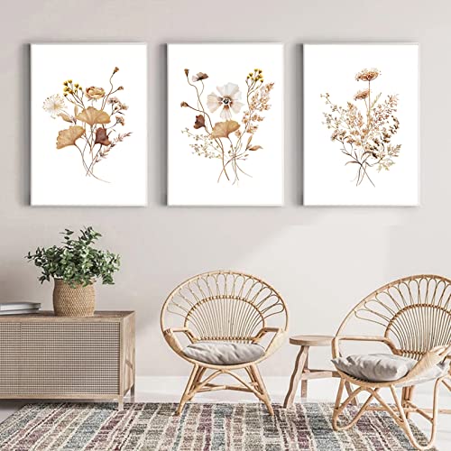 Watercolor Botanical Wall Art Vintage Floral Art Prints Wildflowers Art Modern Boho Canvas Wall Art Painting Farmhouse Wall Picture Decor For Living Room Bedroom Decor 16X24X3 Inch Set Of 3 Unframed #TOP4