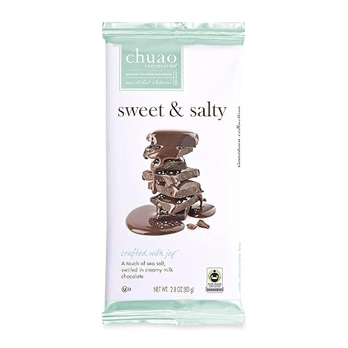 Miniatura 10 de Chuao Chocolatier Barritas de chocolate negro Petardo, sabor gourmet, con sal marina, chipotle, artesanal, europeo, sin conservantes, para cestas de