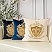 Aeckself Luxury Embroidery Velvet Pillow Cover 18x18 Inch, European Crown Shield Pattern Throw Pillow Cover Home Decorative for Couch Bedroom Living Room, Black