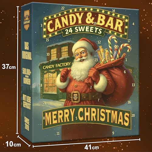 USA XXL Adventskalender 2025 | 24 verschiedene amerikanische Süßigkeiten in Originalgröße | Exklusive Weihnachts-Geschenkbox mit Hershey’s Schokolade & weiteren USA Sweets | Candy & Bar®